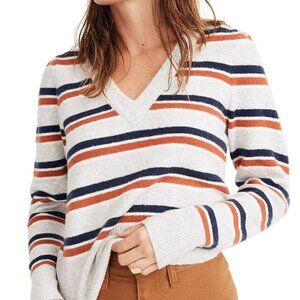 MADEWELL BNWT V-Neck Womens Sweater New Striped